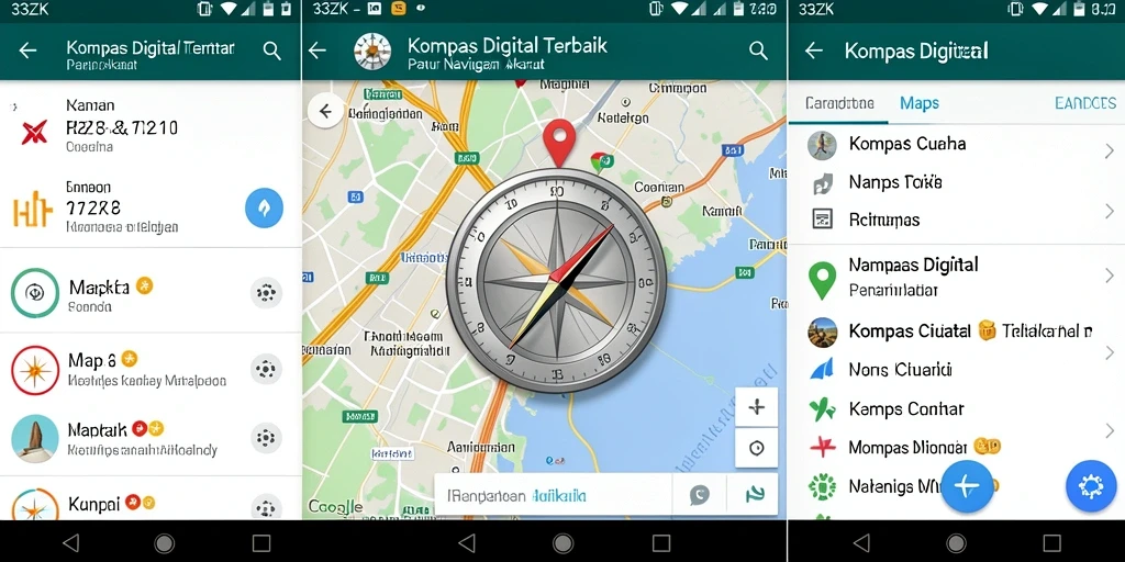 Tampilan antarmuka aplikasi Kompas Digital 33ZK yang intuitif dan fungsional.