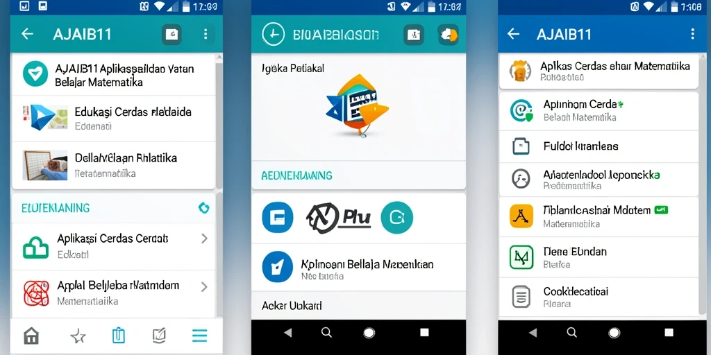 Antarmuka AJAIB11 dengan fitur belajar matematika yang interaktif.