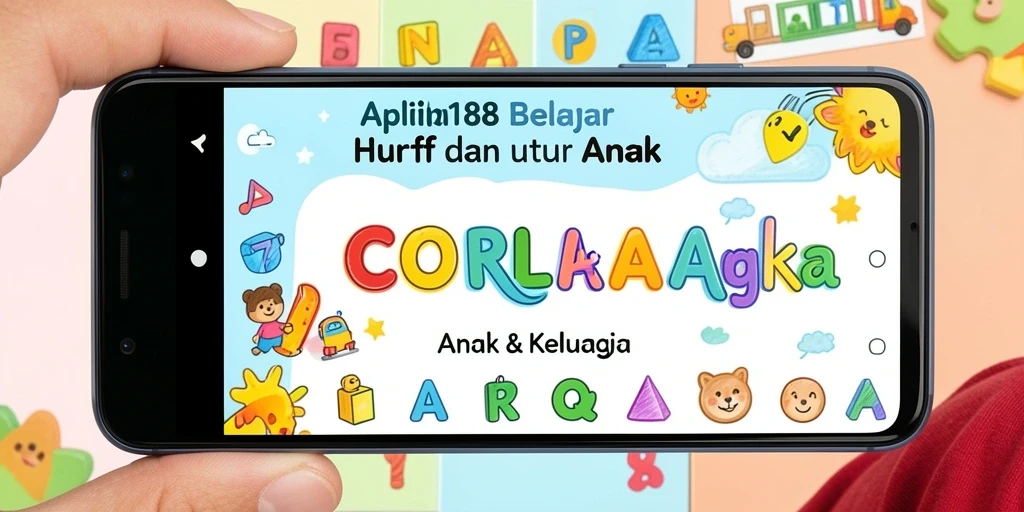 Interface aplikasi CORLA188 yang menarik untuk belajar huruf dan angka.