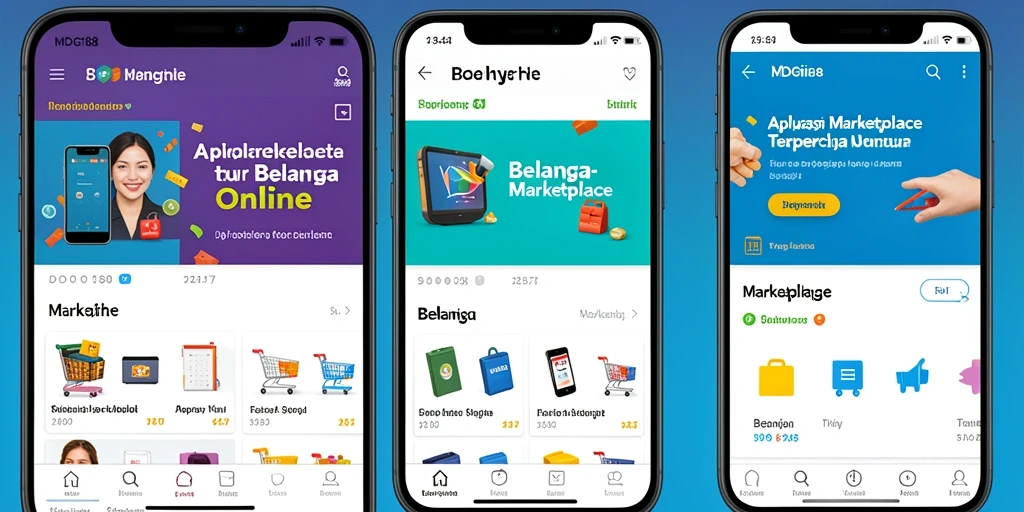 Antarmuka aplikasi MDG188 yang menarik dan mudah digunakan untuk belanja online.