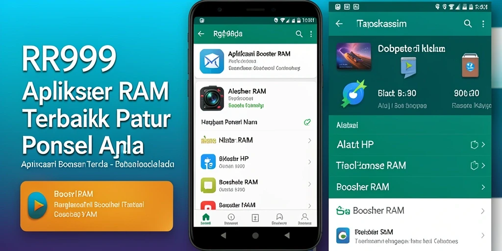 Tampilan antarmuka RR999 yang bersih dan fungsional, memudahkan pengguna untuk membersihkan RAM.