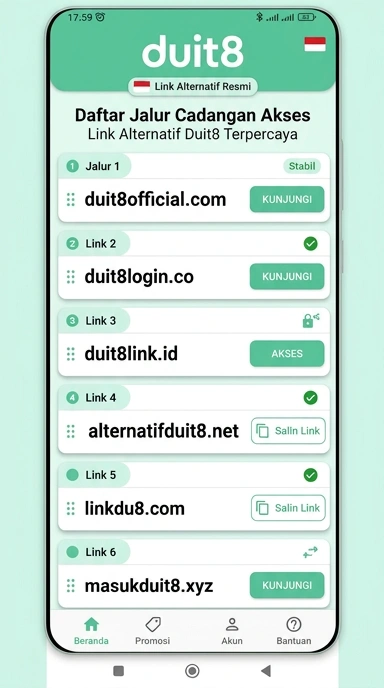 Tampilan link alternatif duit8