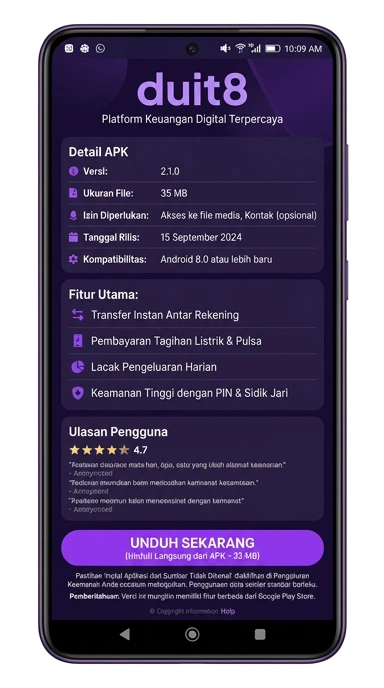 Tampilan halaman APK duit8