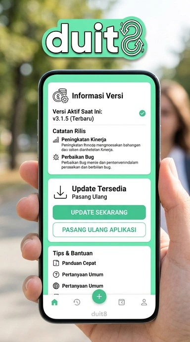 Tampilan riwayat versi duit8